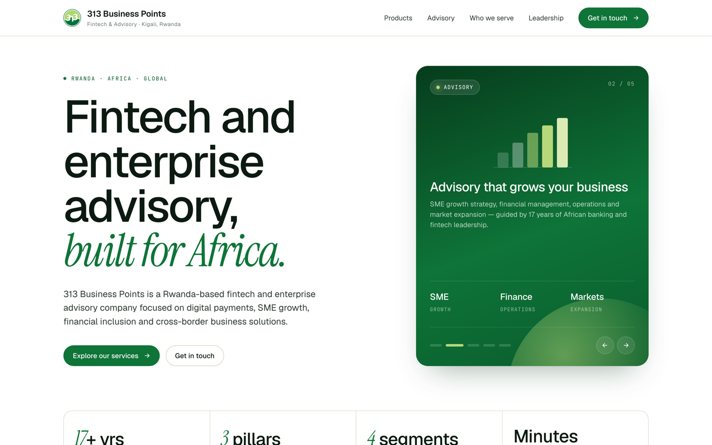 313 Business Points — fintech & enterprise advisory for Africa