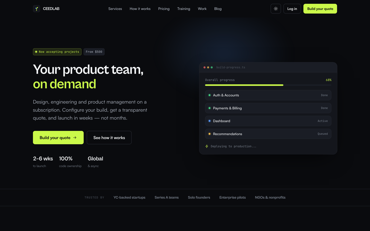 Ceedlab — product and engineering studio on subscription